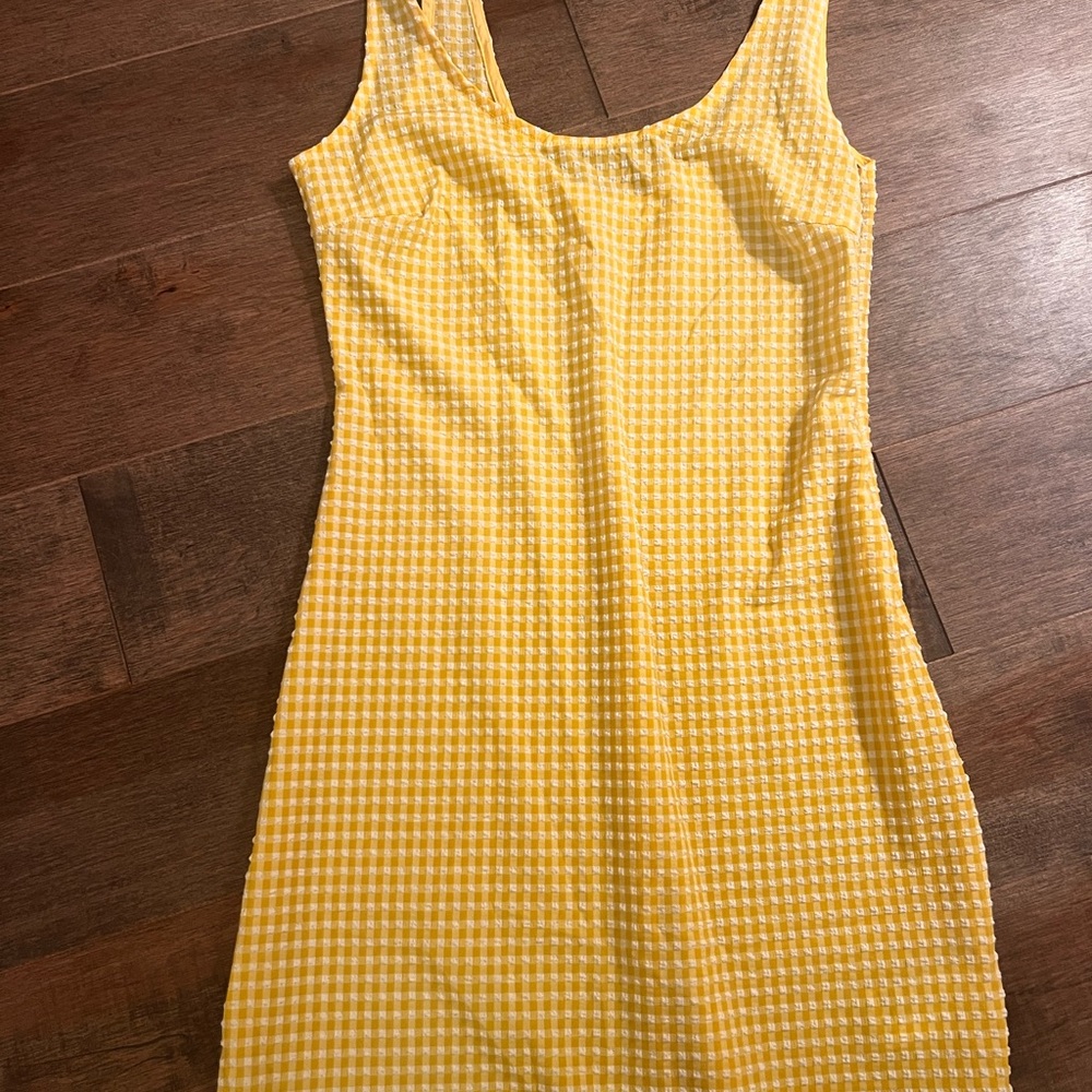 Urban Outfitters Yellow and White Sheath Mini Dress
